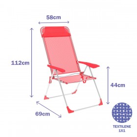 Sedia Pieghevole Marbueno Corallo 69 x 110 x 58 cm