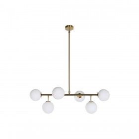 Lampadario DKD Home Decor 83 x 36 x 36 cm Cristallo Dorato Metallo Bianco