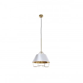 Lampadario DKD Home Decor Bianco Dorato PVC Metallo 50 W 38 x 38 x 32 cm