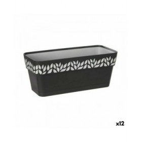 Vaso rettangolare da Balcone Stefanplast Cloe Antracite Plastica 13,3 x 12,3 x 29,3 cm (12 Unità)