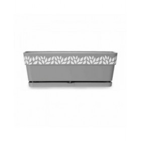 Vaso rettangolare da Balcone Stefanplast Cloe Grigio Plastica 49,5 x 17 x 19 cm (12 Unità)