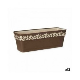 Vaso rettangolare da Balcone Stefanplast Cloe Marrone Plastica 49,5 x 17 x 19 cm (12 Unità)