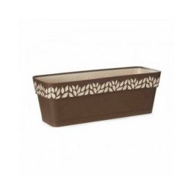 Vaso rettangolare da Balcone Stefanplast Cloe Marrone Plastica 49,5 x 17 x 19 cm (12 Unità)