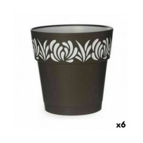 Vaso Autoirrigante Stefanplast Gaia Antracite Plastica 25 x 25 x 25 cm (6 Unità)