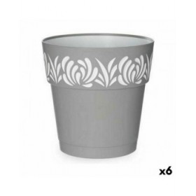 Vaso Autoirrigante Stefanplast Gaia Grigio Plastica 25 x 25 x 25 cm (6 Unità)