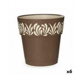 Vaso Autoirrigante Stefanplast Gaia Marrone Plastica 25 x 25 x 25 cm (6 Unità)