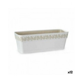 Vaso rettangolare da Balcone Stefanplast Gaia Bianco Plastica 49,5 x 17 x 19 cm (12 Unità)