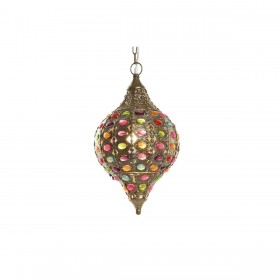 Lampadario DKD Home Decor Dorato Metallo Multicolore 40 W 50 W 24 x 24 x 42 cm