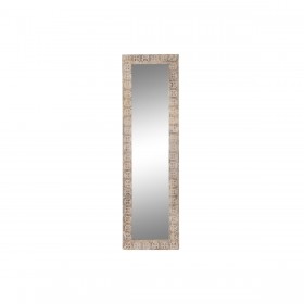 Specchio da parete DKD Home Decor 44 x 3 x 150 cm Cristallo Marrone Bianco Legno di mango Indiano Legno MDF Decapaggio