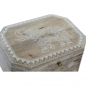 Scatola-Portagioie DKD Home Decor 25,5 x 20 x 10,5 cm Naturale Legno di mango (2 Unità)