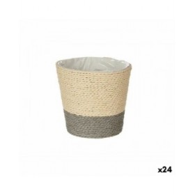 Vaso Ibergarden 86442 Grigio Corda Plastica 14 x 12,5 x 14 cm (24 Unità)