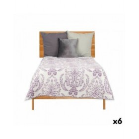 Trapunta Reversibile 240 x 260 cm Bianco Viola (6 Unità)