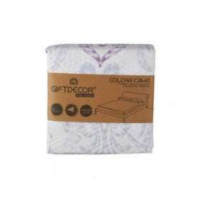 Trapunta Reversibile 240 x 260 cm Bianco Viola (6 Unità)
