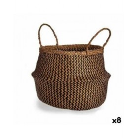 Cesta Decorativa Marrone Nero Juncus 8 L 36 x 30 x 36 cm (8 Unità)