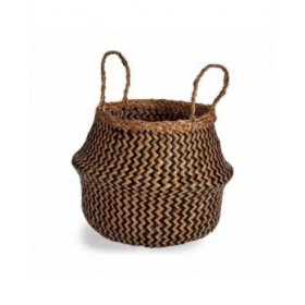 Cesta Decorativa Nero Naturale Juncus 8 L 31 x 38 x 31 cm (8 Unità)
