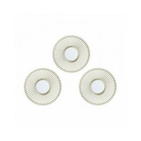 Set di Specchi champagne Plastica 24,5 x 1,5 x 24,5 cm (6 Unità)