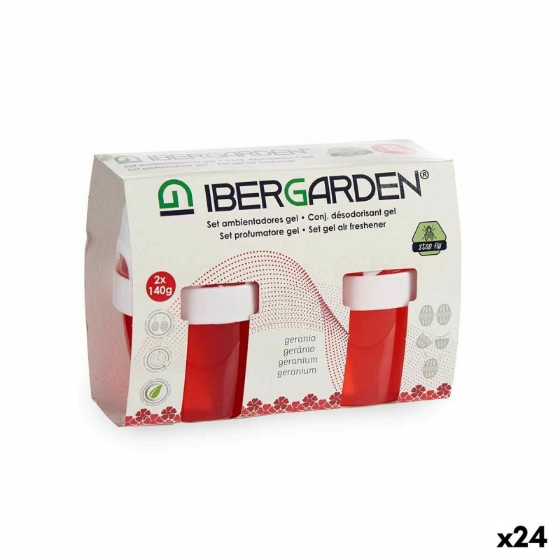 Set Deodorante per Ambienti Ibergarden 11001 Geranio Gel (24 Unità)