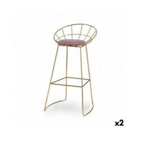Sgabello Rosa Dorato Ferro 51 x 94 x 52 cm (2 Unità)