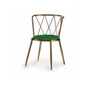 Sedia Rombos Verde Dorato 50,5 x 73 x 51 cm (2 Unità)