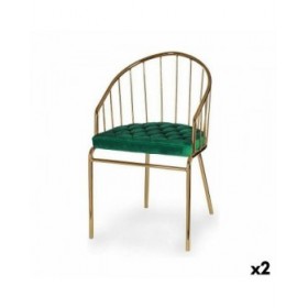 Sedia Barre Verde Dorato 51 x 81 x 52 cm (2 Unità)