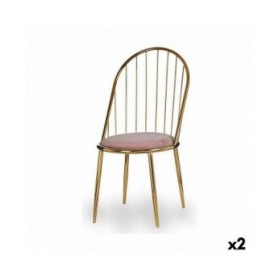 Sedia Barre Rosa Dorato 48 x 95,5 x 48 cm (2 Unità)