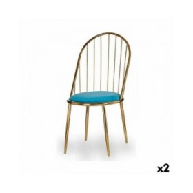 Sedia Barre Azzurro Dorato 48 x 95,5 x 48 cm (2 Unità)