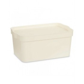 Scatola portaoggetti con coperchio Kipit TP594-4 Crema Plastica 7,5 L 21,5 x 14,5 x 32 cm (12 Unità)