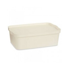 Scatola portaoggetti con coperchio Kipit TP595-4 Crema Plastica 14 L 29,5 x 14,3 x 45 cm (12 Unità)