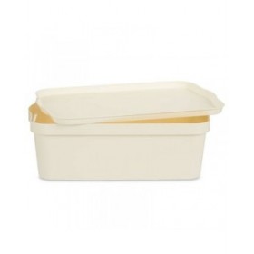 Scatola portaoggetti con coperchio Kipit TP595-4 Crema Plastica 14 L 29,5 x 14,3 x 45 cm (12 Unità)