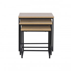 Set di 3 tavoli DKD Home Decor Nero Metallo 45 x 45 x 45 cm Legno MDF