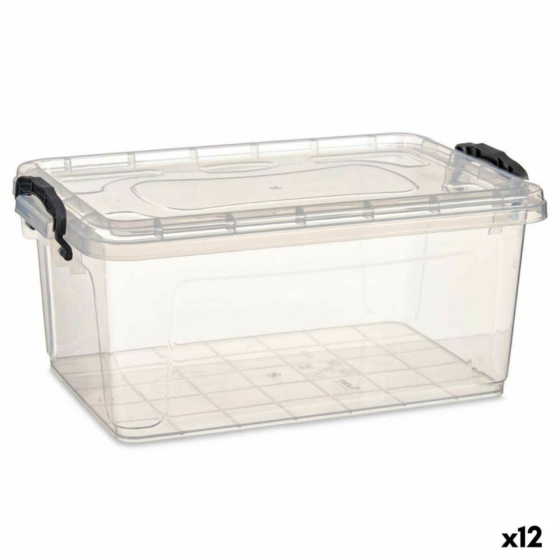 Scatola portaoggetti con coperchio Kipit TP545-1 Trasparente Plastica (12 Unità)
