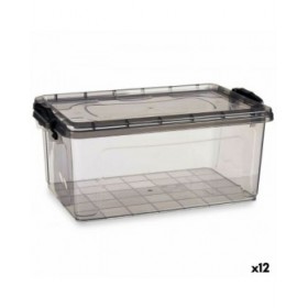 Scatola portaoggetti con coperchio Kipit TP546-2 Antracite Plastica (12 Unità)