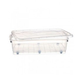 Scatola con Ruote per Organizzare Trasparente Plastica 40 L 46,5 x 20 x 72,2 cm (6 Unità)