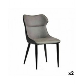 Poltrona Nero Grigio Acciaio 49 x 86 x 60 cm (2 Unità)