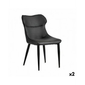 Poltrona Nero Antracite Acciaio 49 x 86 x 60 cm (2 Unità)