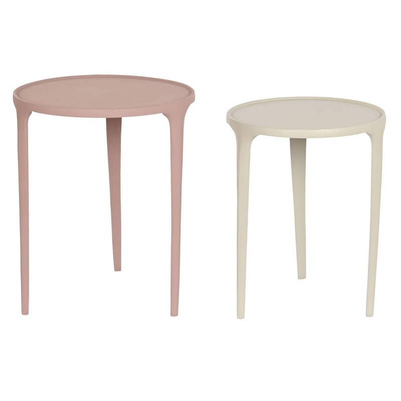 Set di 2 tavoli DKD Home Decor Beige Rosa 40 x 40 x 50 cm