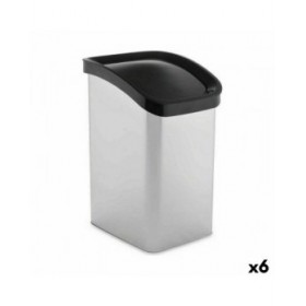 Cestino Berilo D093-1 Argentato Plastica 23 L Oscillante (6 Unità)