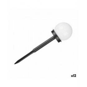 Faro Ibergarden 10 CM BALL Bianco Nero Plastica 10 x 34,5 x 10 cm Sfera Ricarica a luce solare (12 Unità)