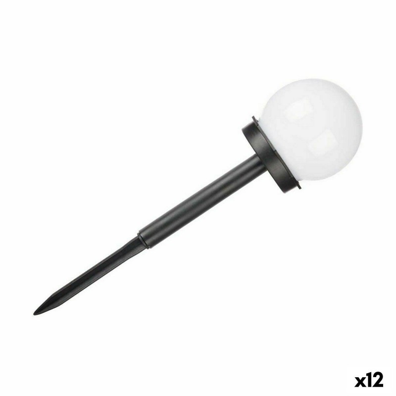 Faro Ibergarden 10 CM BALL Bianco Nero Plastica 10 x 34,5 x 10 cm Sfera Ricarica a luce solare (12 Unità)