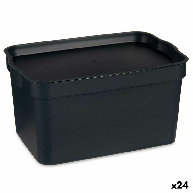 Scatola portaoggetti con coperchio Kipit TP592-1 Antracite Plastica 2,3 L 13,5 x 11 x 20 cm (24 Unità)
