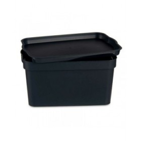 Scatola portaoggetti con coperchio Kipit TP592-1 Antracite Plastica 2,3 L 13,5 x 11 x 20 cm (24 Unità)