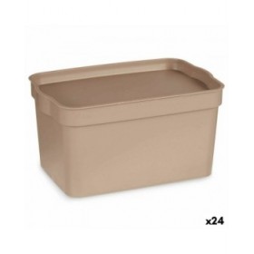Scatola portaoggetti con coperchio Kipit TP592-3 Beige Plastica 2,3 L 13,5 x 11 x 20 cm (24 Unità)