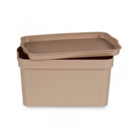Scatola portaoggetti con coperchio Kipit TP592-3 Beige Plastica 2,3 L 13,5 x 11 x 20 cm (24 Unità)