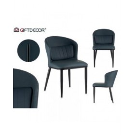 Poltrona Rotondo Azzurro Nero Acciaio 51 x 83,5 x 54 cm (2 Unità)