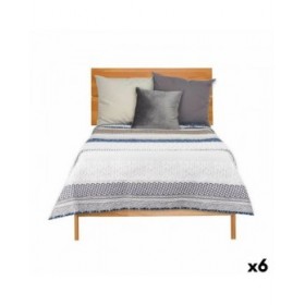 Trapunta Reversibile 240 x 260 cm Esagoni Azzurro Bianco Grigio (6 Unità)