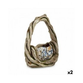 Statua Decorativa da Giardino Ibergarden ZD19014 Poliresina Vaso 17 x 44 x 34,5 cm (2 Unità)
