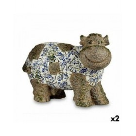 Statua Decorativa da Giardino Ibergarden ZD18066 Poliresina Mucca 18,5 x 33,5 x 46,5 cm (2 Unità)