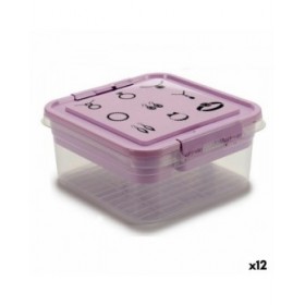 Scatola-Portagioie Viola Trasparente Plastica 24,5 x 11,5 x 26 cm (12 Unità)