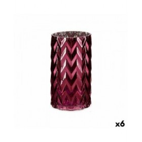 Vaso Intaglio Spiga Rosa Cristallo 11,3 x 19,5 x 11,3 cm (6 Unità)