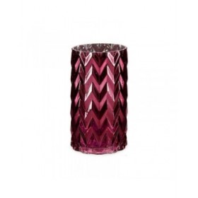 Vaso Intaglio Spiga Rosa Cristallo 11,3 x 19,5 x 11,3 cm (6 Unità)
